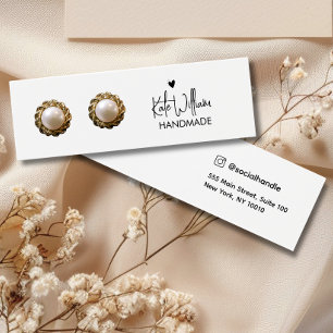 Heart Script Stud Earring Jewelry Visning Card Litet Visitkort