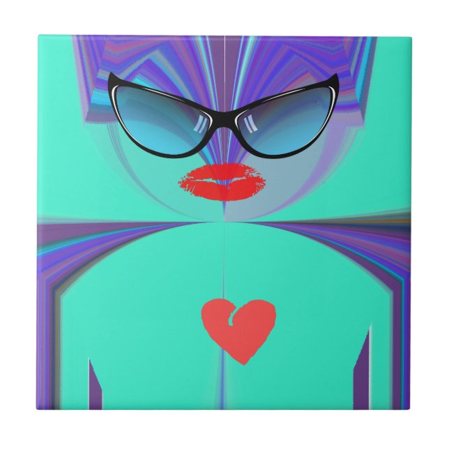 Heart Selfie Kakelplatta (Framsidan)