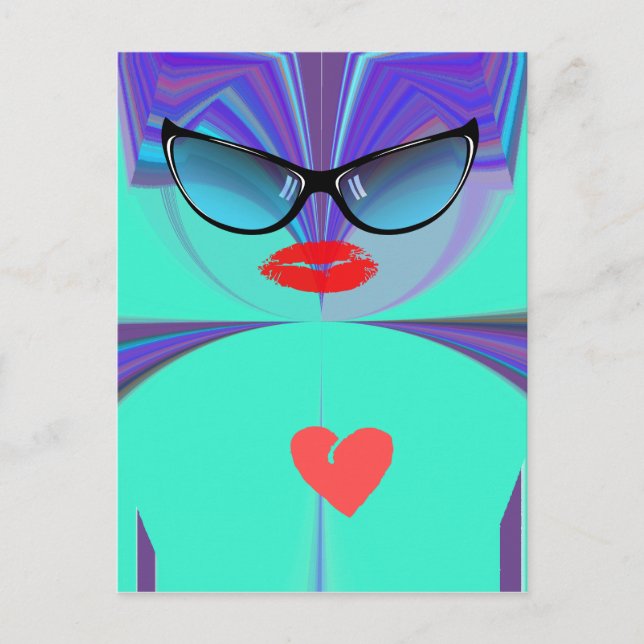 Heart Selfie Vykort (Framsida)