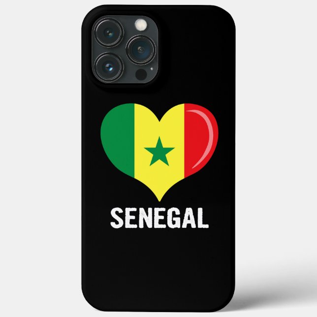 Heart Senegal Flagga Manar Women Kids Patriotic  (Baksida)