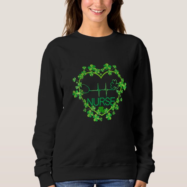 Heart Shamrock Nurse St Patrick S Day Nursing for T Shirt (Framsida)