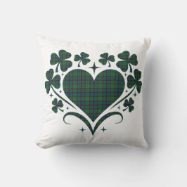 Heart Shamrock Plaid Green Blue Tartan Clover Kudde