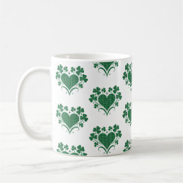 Heart Shamrock Plaid Green Classic Clover Kaffemugg