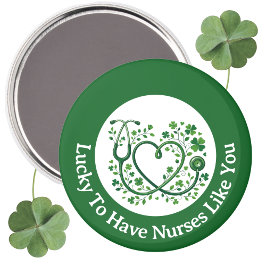 Heart Shamrock Stethoscope Lucky to Have Nurses Magnet