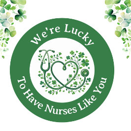Heart Shamrock Stethoscope Lucky to Have Nurses  Runt Klistermärke