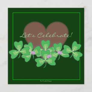 Heart & Shamrocks St. Patrick's Day Party Inbjudningar