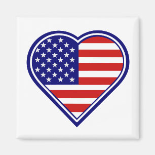 Heart Shape American Flagga Magnet 2