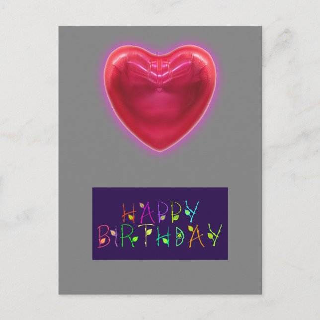 HEART SHAPE BIRTHDAY CARD VYKORT (Framsida)
