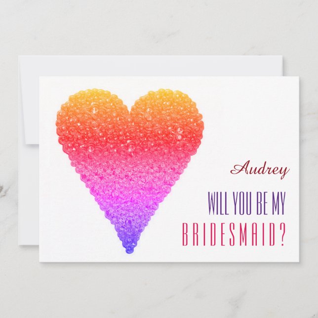 Heart Shape Bubbles... Kommer du att bli min Bride Inbjudningar (Framsida)