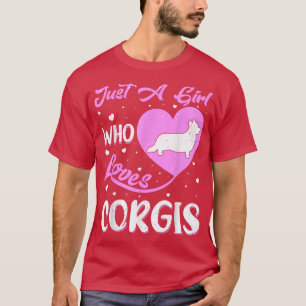 Heart Shape Corgi Hund Bara en flicka som Kärlek C T Shirt