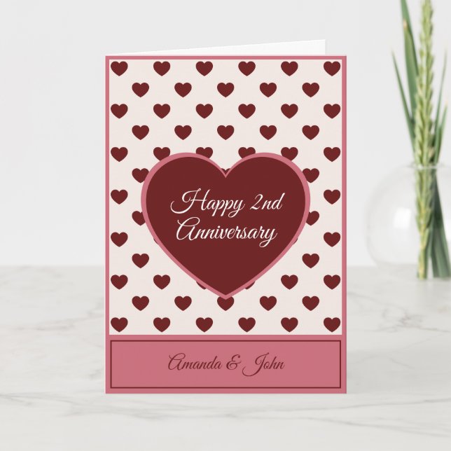 Heart Shape Happy Anniversary Card Helgkort (Framsida)