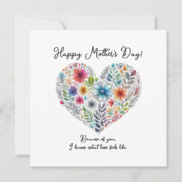 Heart Shape Happy Mother’s Day Inbjudningar