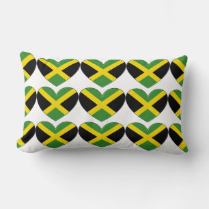 Heart Shape Jamaica Flagga Mönster Pillow Lumbarkudde