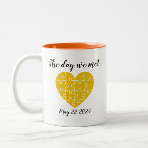 Heart Shape Jigszle Puzzle Mugg