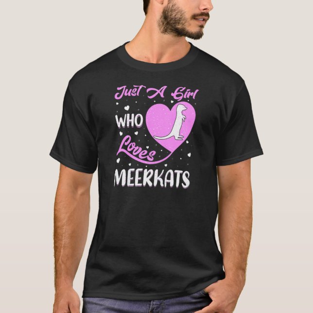 Heart Shape Meerkat Bara en flicka som Kärlek Meer T Shirt (Framsida)