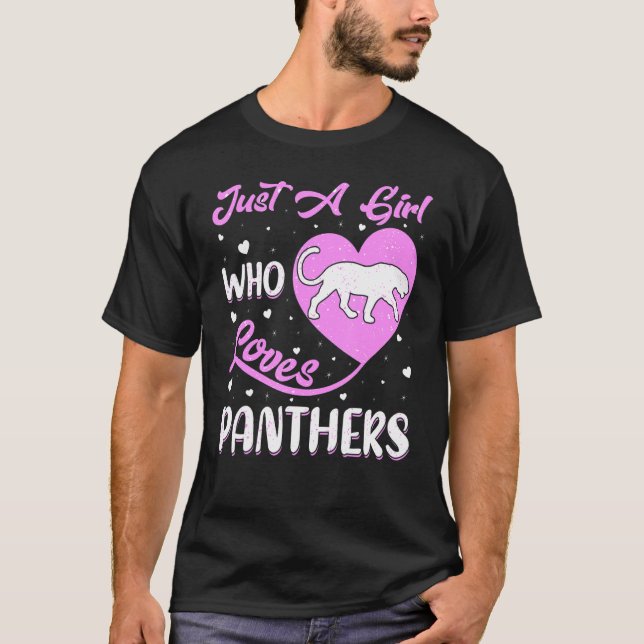 Heart Shape Panther är bara en flicka som Kärlekar T Shirt (Framsida)