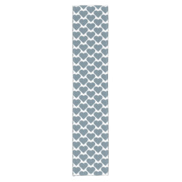 Heart Shape Plaid Blue Gray Table Runner