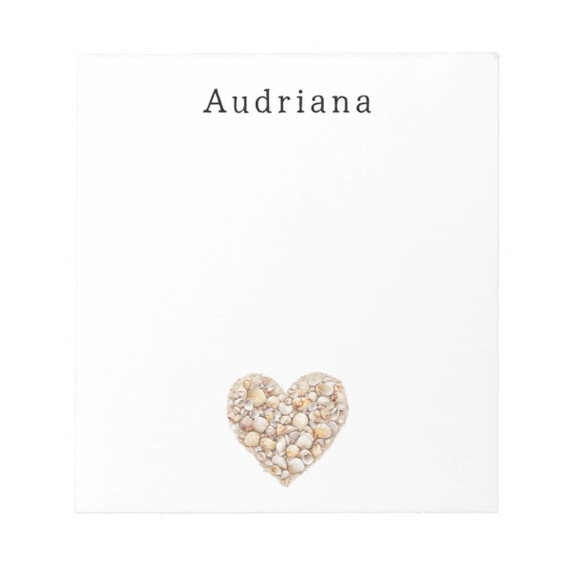 Heart Shape Sea Shells Ocean Beach Personalized  Anteckningsblock (Framsida)