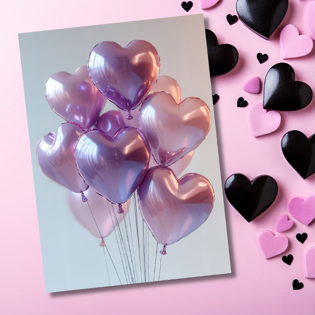 Heart shaped Balloons Valentine's Greeting Kort (Skapare uppladdad)