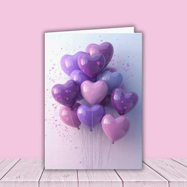 Heart shaped Balloons Valentine's Greeting Kort (Skapare uppladdad)