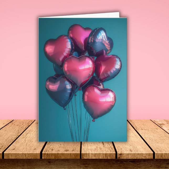 Heart shaped Balloons Valentine's Greeting Kort (Skapare uppladdad)