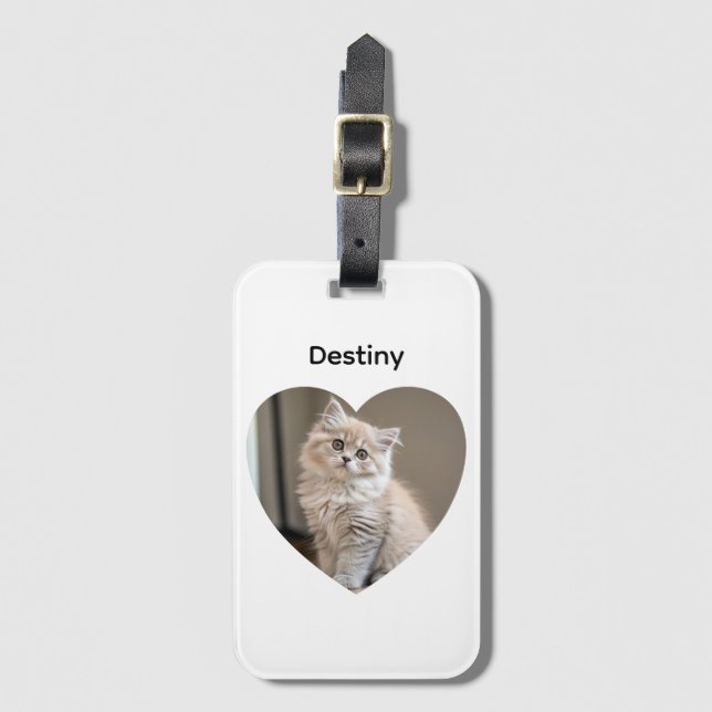 Heart-Shaped Cat Design Bagagebricka (Framsida vertikal)