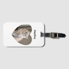 Heart-Shaped Cat Design Bagagebricka