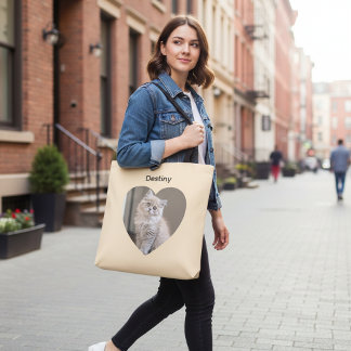 Heart-Shaped Cat Design Tygkasse