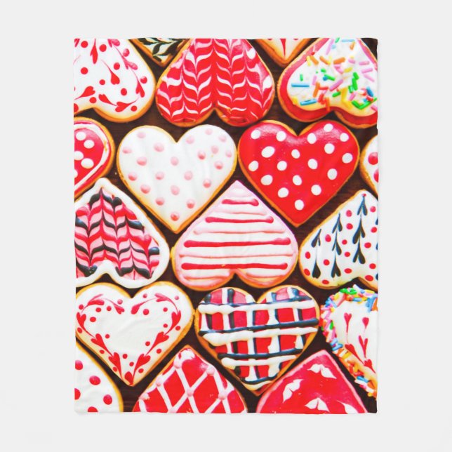 Heart shaped cookies icing for Valentine's day del Fleecefilt (Framsidan)