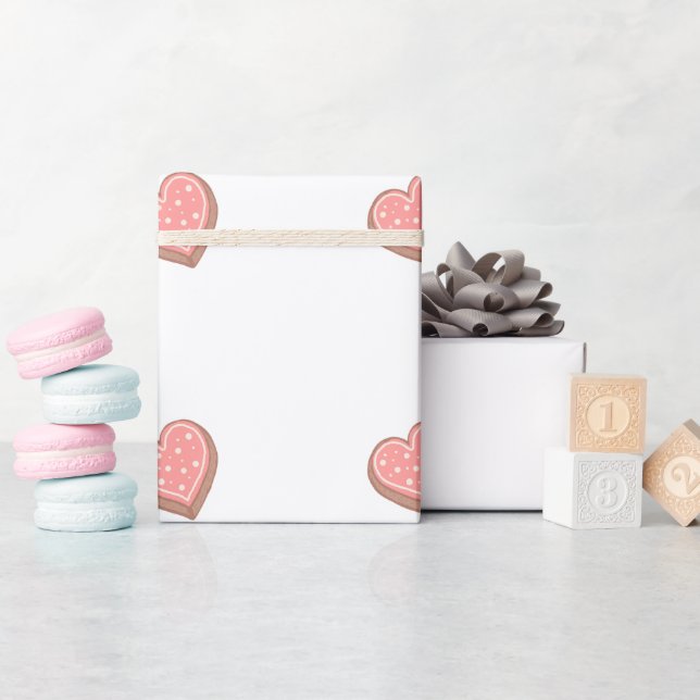 Heart-shaped cookies presentpapper (Baby Shower)
