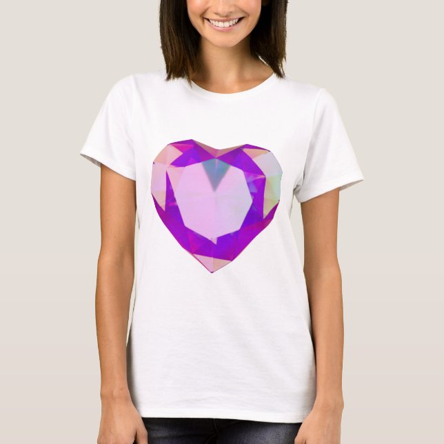 Heart shaped diamond t shirt (Framsida)