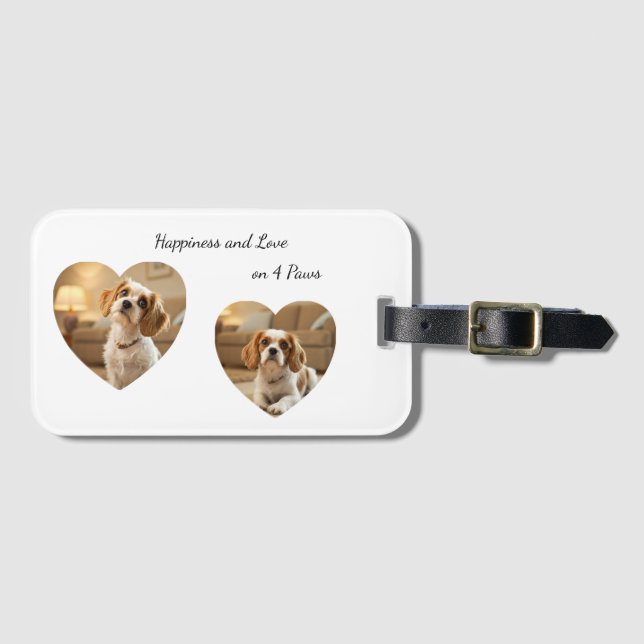 Heart-Shaped Dog Design – “Happiness on Four Paws” Bagagebricka (Framsida horisontal)
