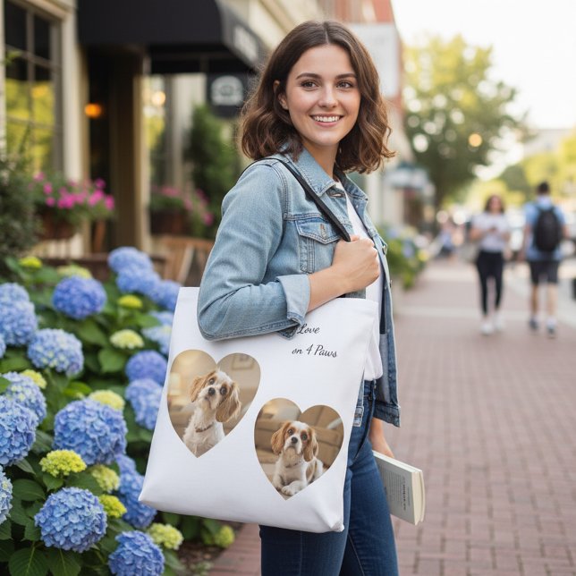 Heart-Shaped Dog Design – “Happiness on Four Paws” Tygkasse (Skapare uppladdad)