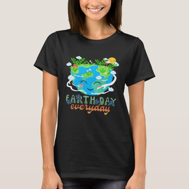 Heart Shaped Earth Day Everyday Bees World Environ T Shirt (Framsida)