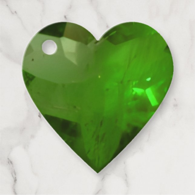Heart‑Shaped Emerald Gåvor Etiketter (Framsida)