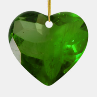 Heart‑Shaped Emerald Julgransprydnad Keramik
