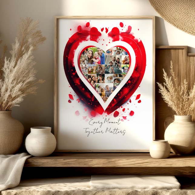 Heart Shaped Family Photo Collage Poster (Skapare uppladdad)