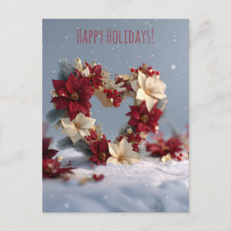 Heart-shaped floral arrangement on Christmas Helg Vykort