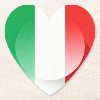 Heart-Shaped Italian Flag Coaster Underlägg Papper