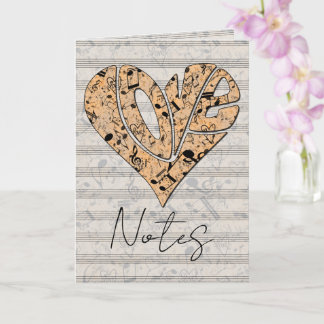 Heart-Shaped Love Typography with Musical Notes Kort