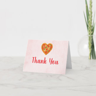 Heart Shaped Pizza Thank You Card | Red Checkered Tack Kort