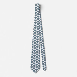 Heart Shaped Plaid Blue Gray Neck Tie Slips