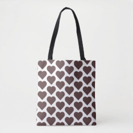 Heart Shaped Plaid Brown Blue Tygkasse