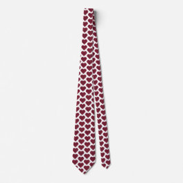 Heart Shaped Plaid Dark Red Burgundy Neck Tie Slips