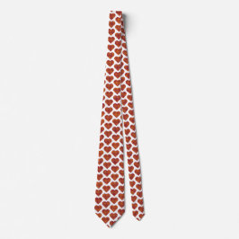 Heart Shaped Plaid Orange Burgundy Neck Tie Slips