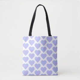 Heart Shaped Plaid Pink Blue Tygkasse