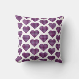 Heart Shaped Plaid Purple Pink Kudde