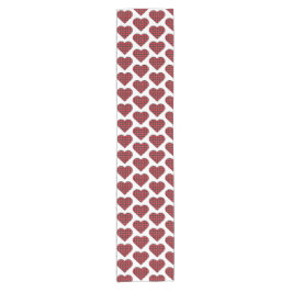 Heart Shaped Plaid Red Black Buffalo Table Runner