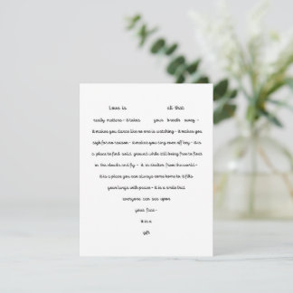 Heart Shaped Poetry Card Tack Kort