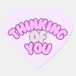 Heart-Shaped “Thinking of You” Sticker Hjärtformat Klistermärke